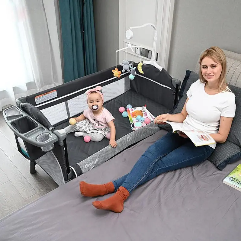 Premium Bedside Bassinet – Adjustable Height, Breathable Sleeper Crib for Newborns