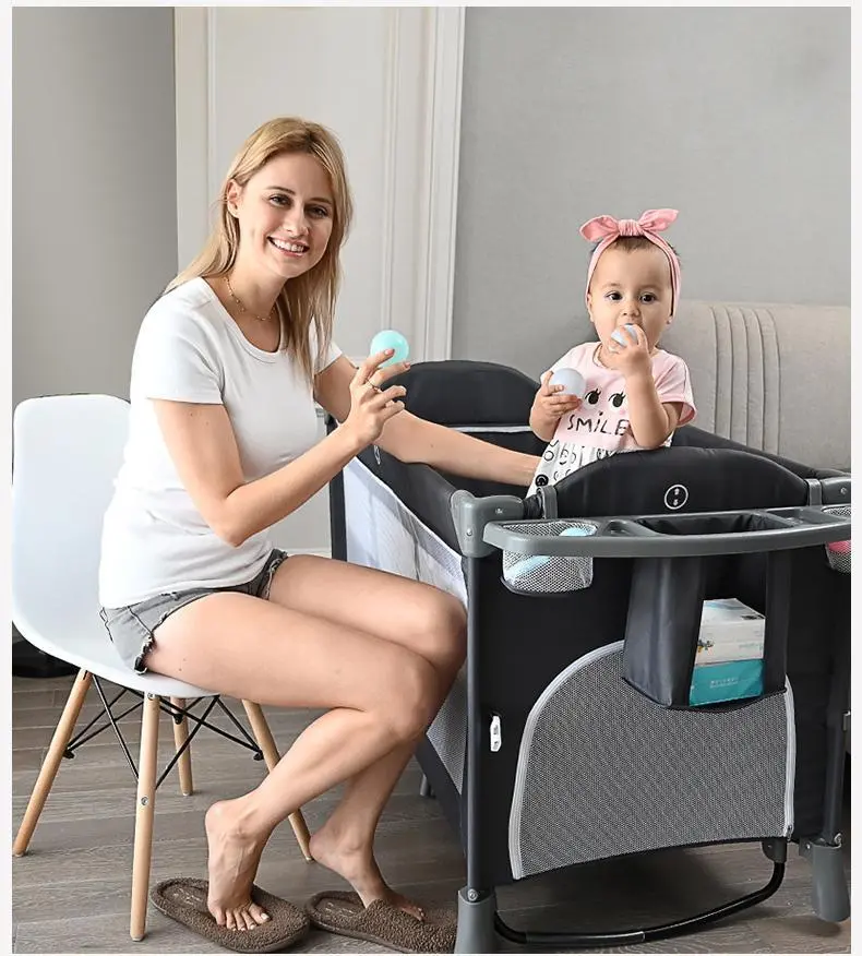Premium Bedside Bassinet – Adjustable Height, Breathable Sleeper Crib for Newborns
