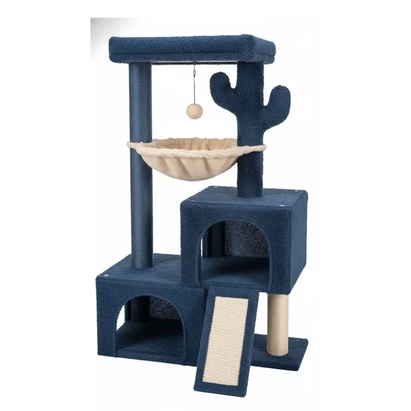 Premium Cat Tree Tower – Twin Condos, Hammock, and Natural Sisal Scratching Posts