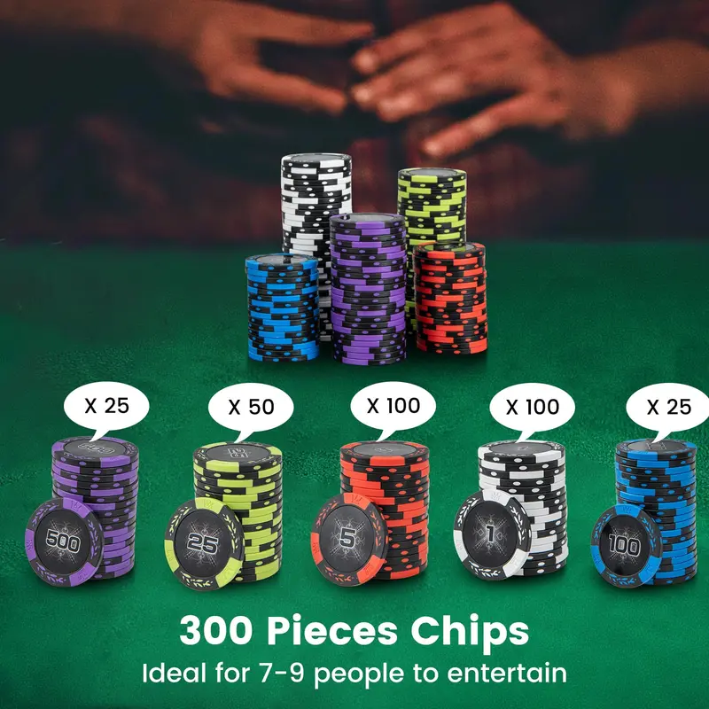 Premium Clay Poker Chip Set – 300 or 500 Pieces, 14g Each