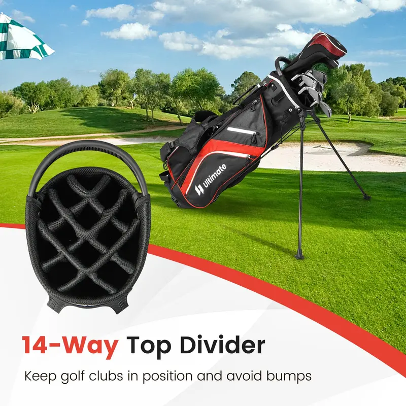 Premium Golf Stand Bag – 14-Way Top Divider with Sturdy Frame and Balanced Weight Distribution