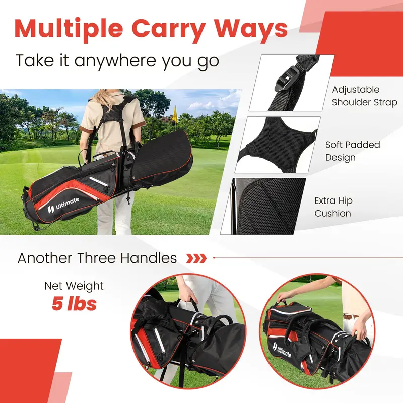 Premium Golf Stand Bag – 14-Way Top Divider with Sturdy Frame and Balanced Weight Distribution