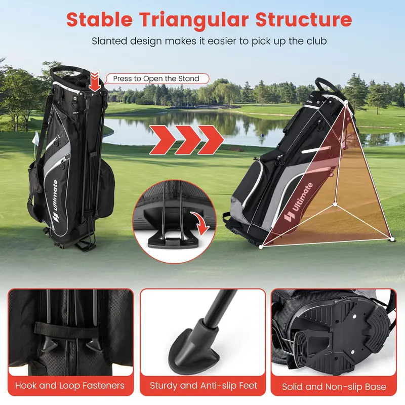 Premium Golf Stand Bag – 14-Way Top Divider with Sturdy Frame and Balanced Weight Distribution