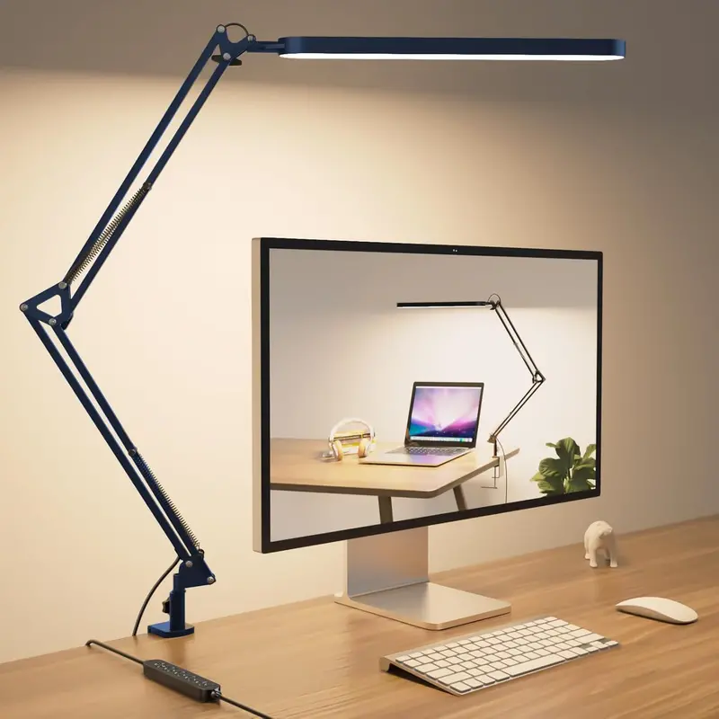 Premium LED Desk Lamp – Articulating Arm, 5 Light Colors & 11 Dimming Levels for Productivity