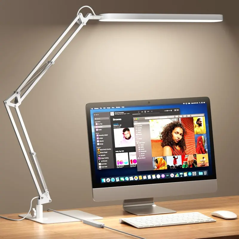Premium LED Desk Lamp – Articulating Arm, 5 Light Colors & 11 Dimming Levels for Productivity