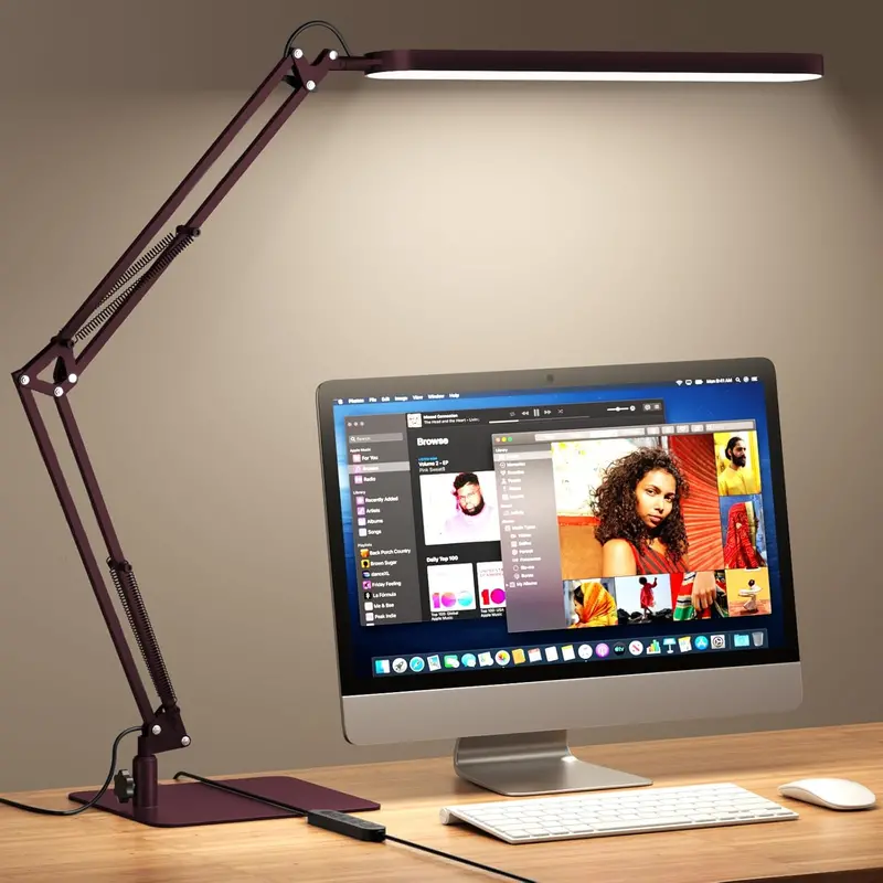 Premium LED Desk Lamp – Articulating Arm, 5 Light Colors & 11 Dimming Levels for Productivity