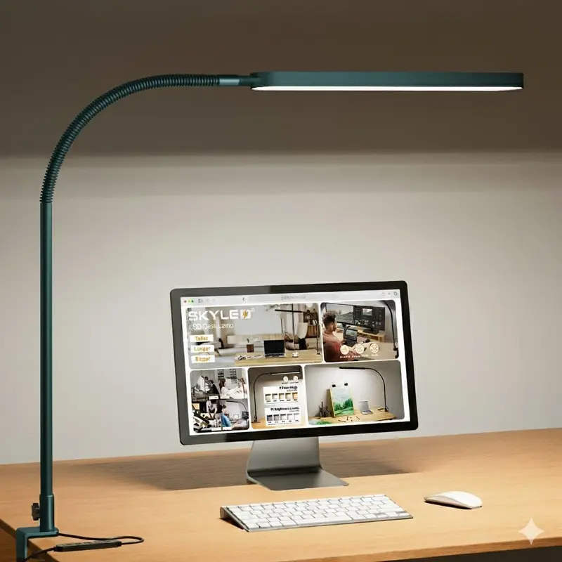 Premium LED Desk Lamp – Articulating Arm, 5 Light Colors & 11 Dimming Levels for Productivity