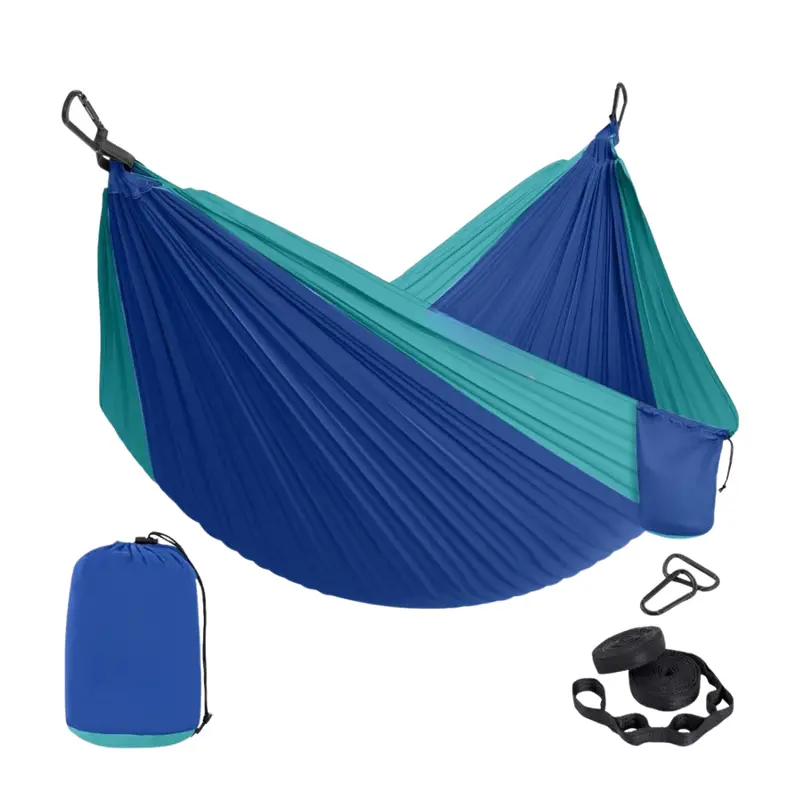 Premium Nylon Hammock with Heavy-Duty Adjustable Tree Straps & Steel Carabiners 3