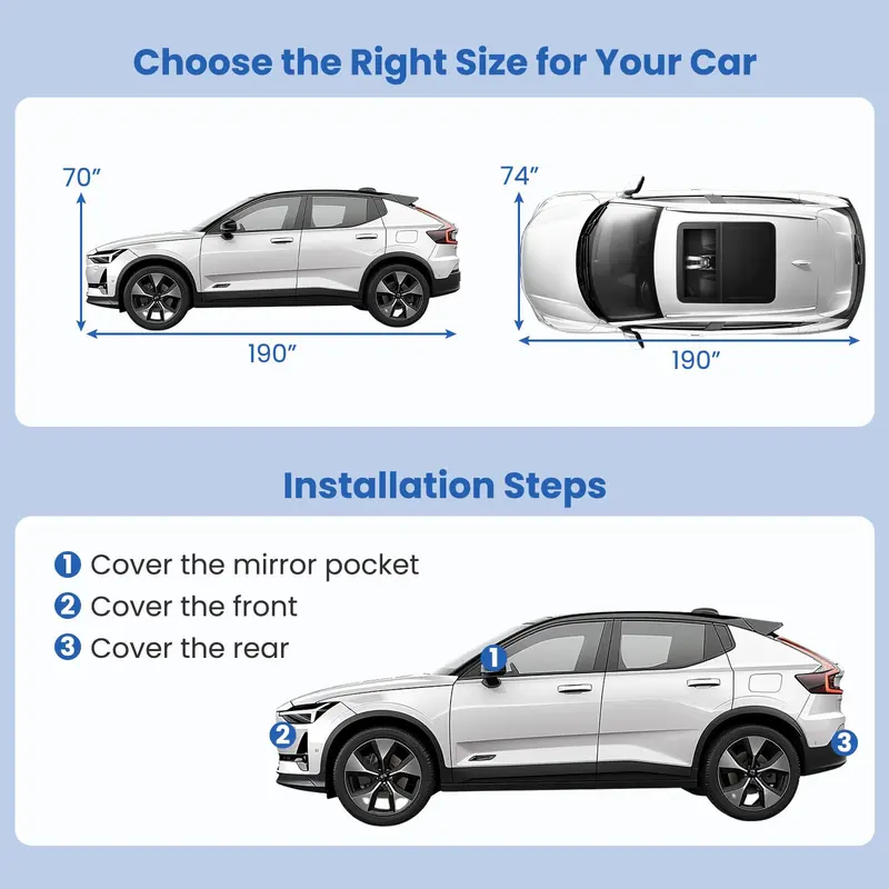 Premium Outdoor Car Cover – Fully Waterproof Auto Protector with Soft Cotton Interior Lining