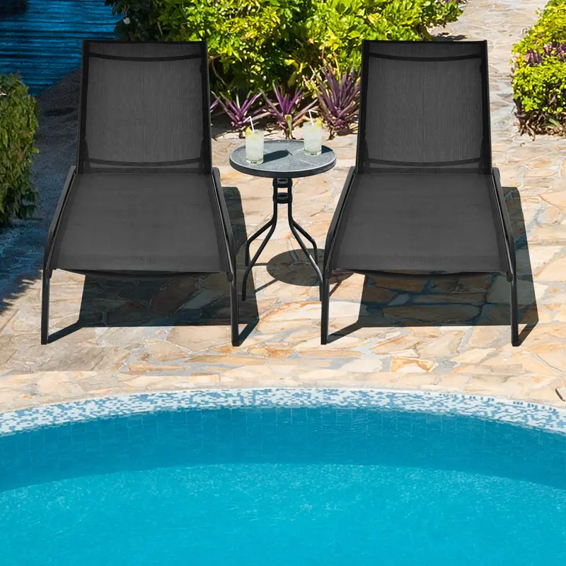 Premium Poolside Lounge Chair – Adjustable 6-Position Chaise with Smooth-Cast Wheels & Quick-Dry Fabric 2