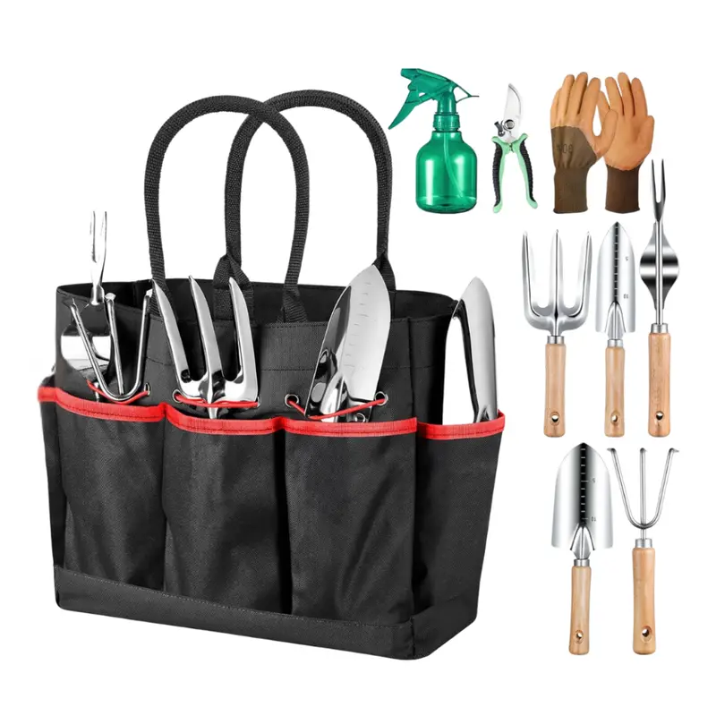 Premium Stainless Steel Garden Tool Set with Durable Storage Tote