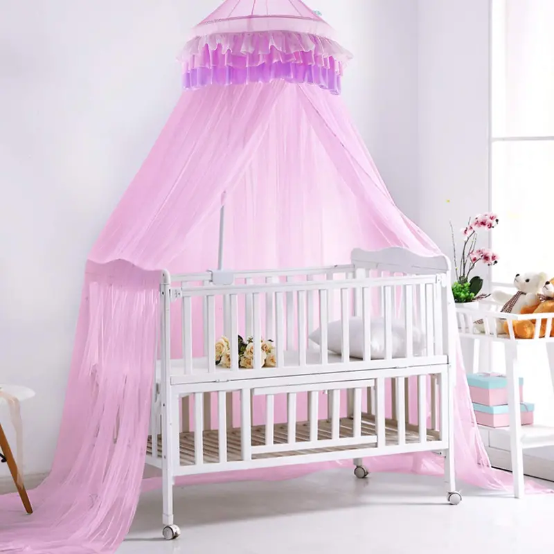 Princess-Style Dome Canopy Net with Ruffled Lace Trim 2