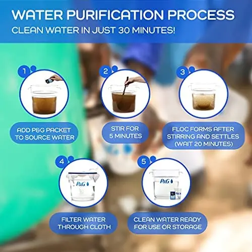 Procter & Gamble Purifier of Water Packets – 240 Emergency Water Purification Tablets for Camping & Disasters
