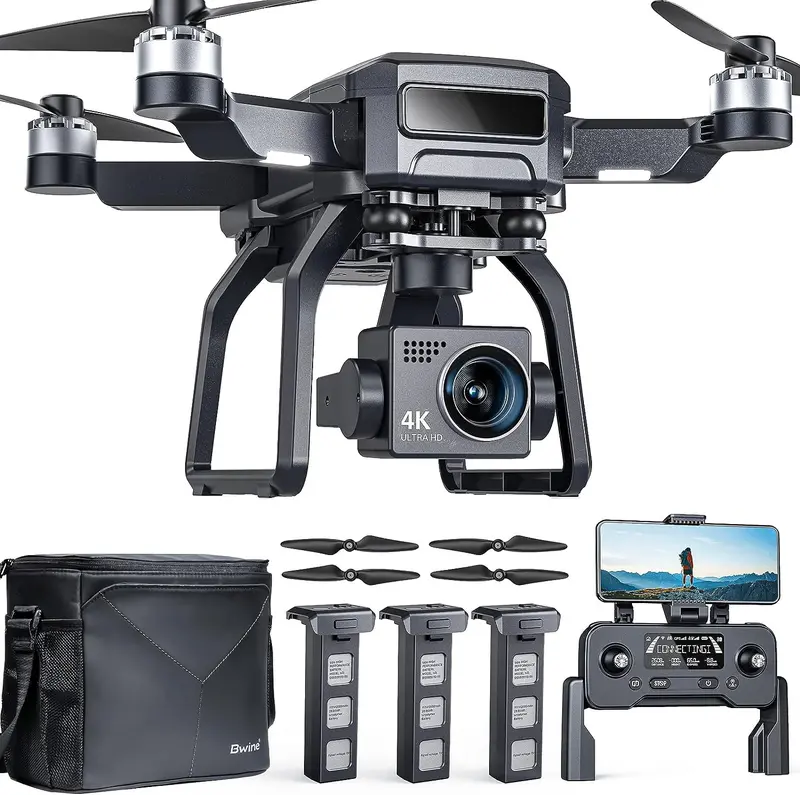 Professional 4K GPS Drone for Adults – 3-Axis Gimbal, 2-Mile Range, 75-Min Flight Time, Triple Battery Kit