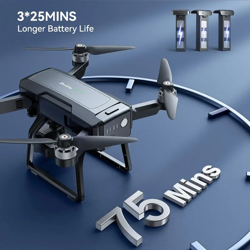 Professional 4K GPS Drone for Adults – 3-Axis Gimbal, 2-Mile Range, 75-Min Flight Time, Triple Battery Kit