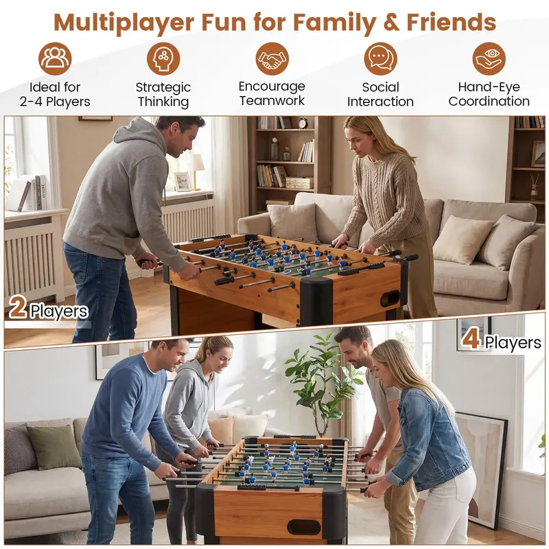 Professional-Grade 47-Inch Soccer Table – Full Competition Size, 22 Figures, Dual-Ball System 2