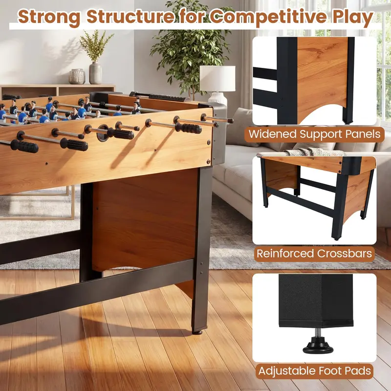 Professional-Grade 47-Inch Soccer Table – Full Competition Size, 22 Figures, Dual-Ball System