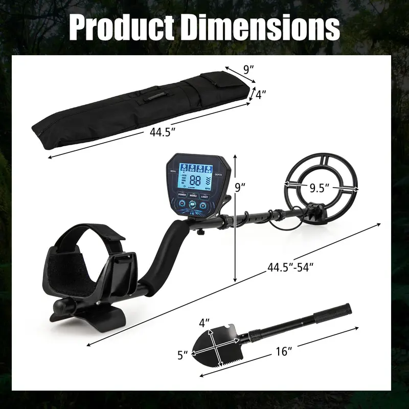 Professional-Grade Gold Metal Detector for Adults – High-Sensitivity Model with Backlit LCD Screen