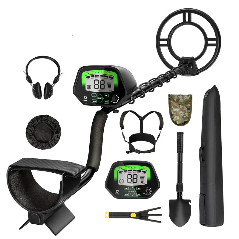 Professional-Grade Metal Detector Kit for Adults – Treasure Hunting Tool (Black)
