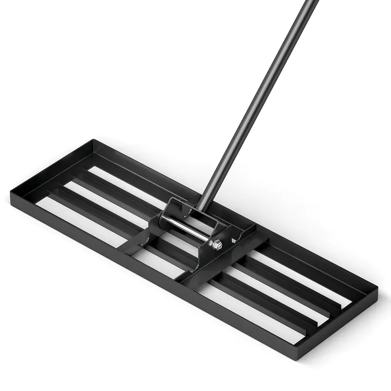 Professional Lawn Leveling Rake, Ergonomic Soil Grading Tool with Reinforced Steel Tines