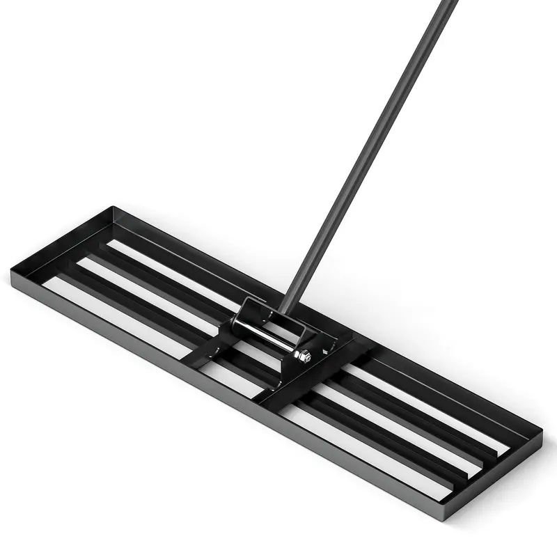 Professional Lawn Leveling Rake, Ergonomic Soil Grading Tool with Reinforced Steel Tines