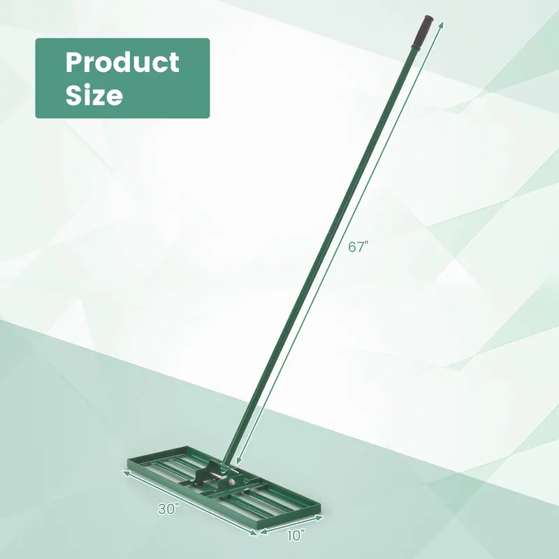 Professional Lawn Leveling Rake, Ergonomic Soil Grading Tool with Reinforced Steel Tines