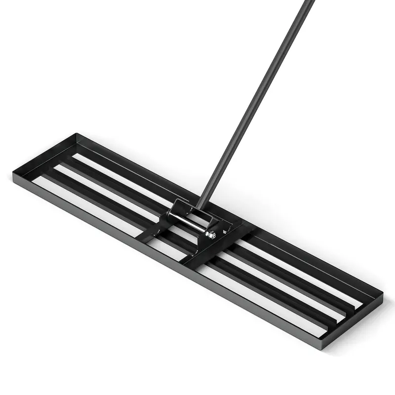 Professional Lawn Leveling Rake, Ergonomic Soil Grading Tool with Reinforced Steel Tines