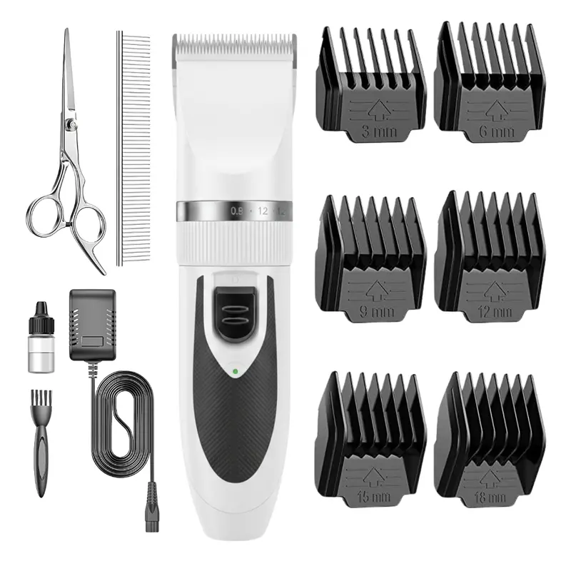 Professional Pet Hair Clipper Set with Adjustable Blades and Precision Guide Combs 2