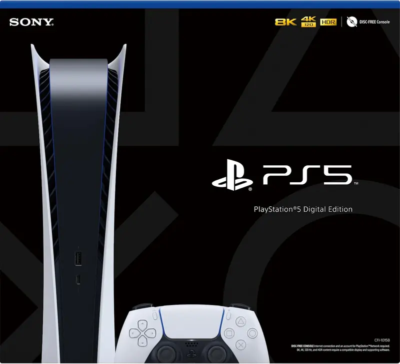PS5 Digital Edition Bundle – Slim Console + DualSense Wireless Controller