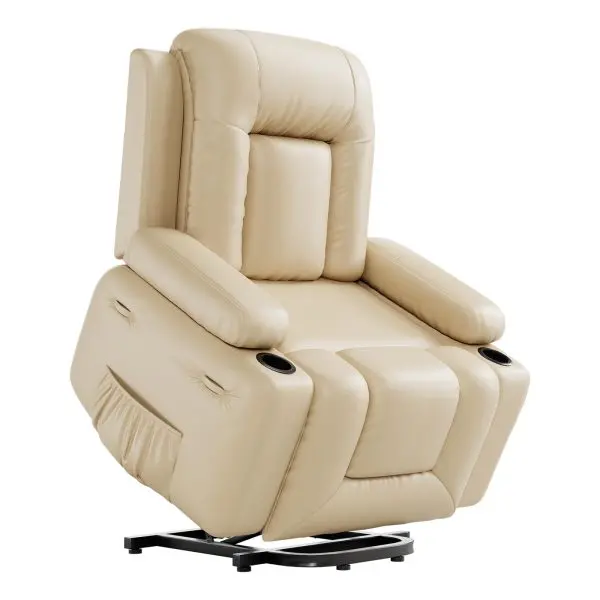 PU Leather Power Lift Recliner with Massage, Heat, USB Port, and Adjustable Positions