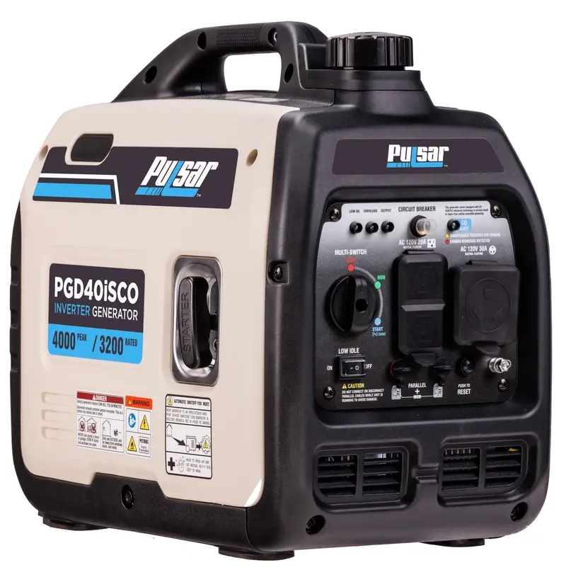 Pulsar 4000W Inverter Generator – Super-Quiet, CO Sentry Safety, Portable & Electronics-Safe