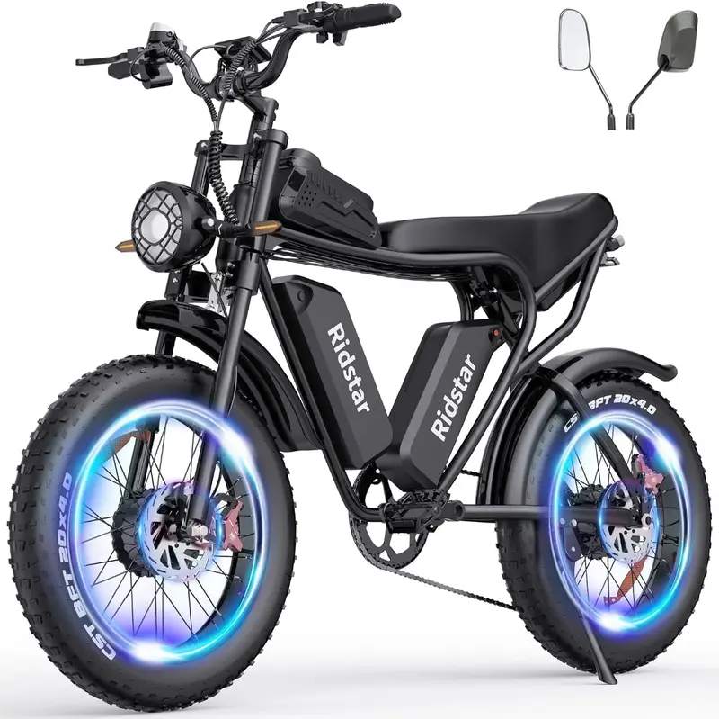 Q20 High-Power Electric Fat Tire Bike – 2000W Motor, 52V Battery, 30–180-Mile Range for Adults