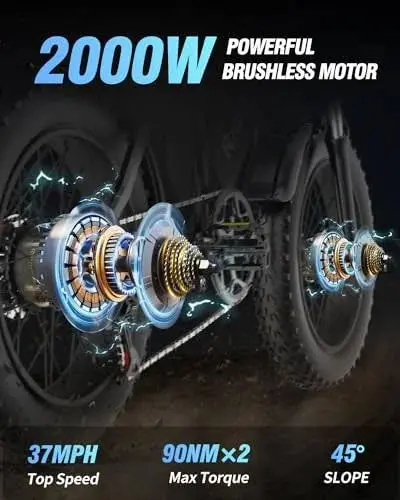 Q20PRO Dual-Motor Electric Bike — 2000W, 52V/40Ah Battery, High-Performance E-Bike