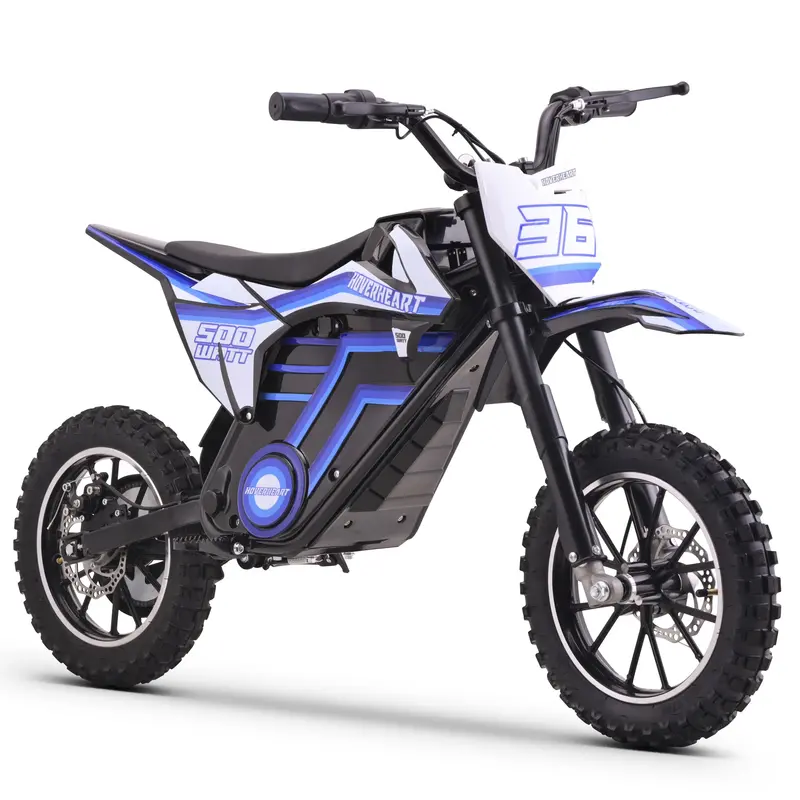 QEASET 500W Youth Electric Dirt Bike – Blue, Designed for Riders Ages 8 to 14