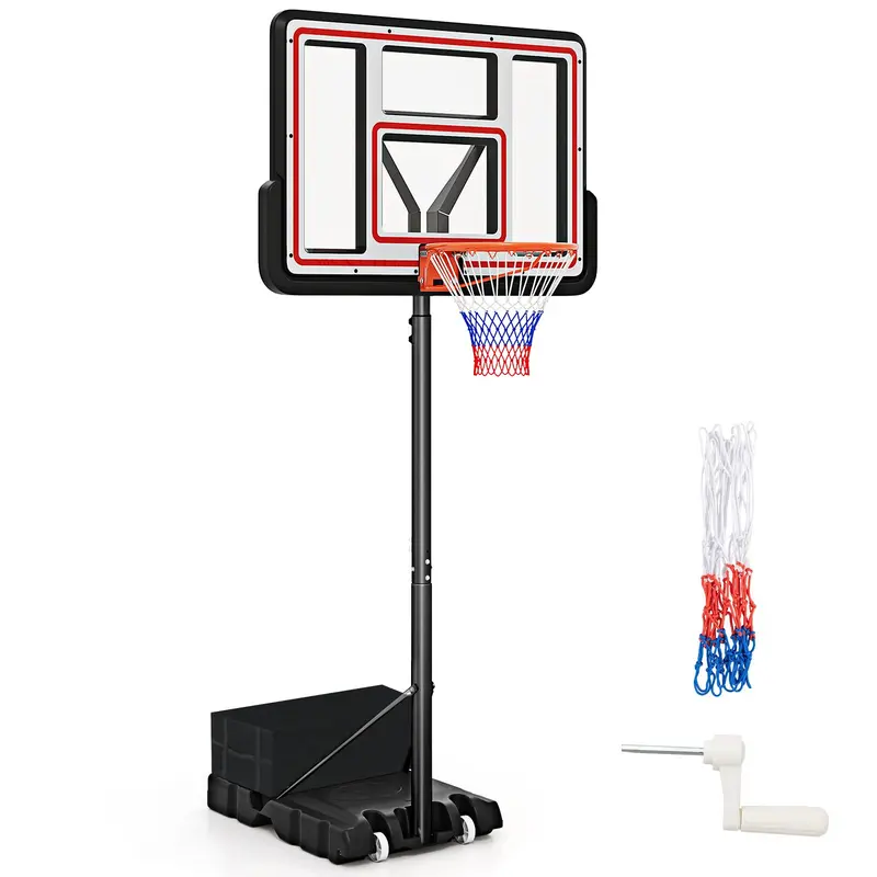 Quick-Adjust Outdoor Basketball Goal – 7.4–10 ft Height Range, 44" Durable PC Backboard
