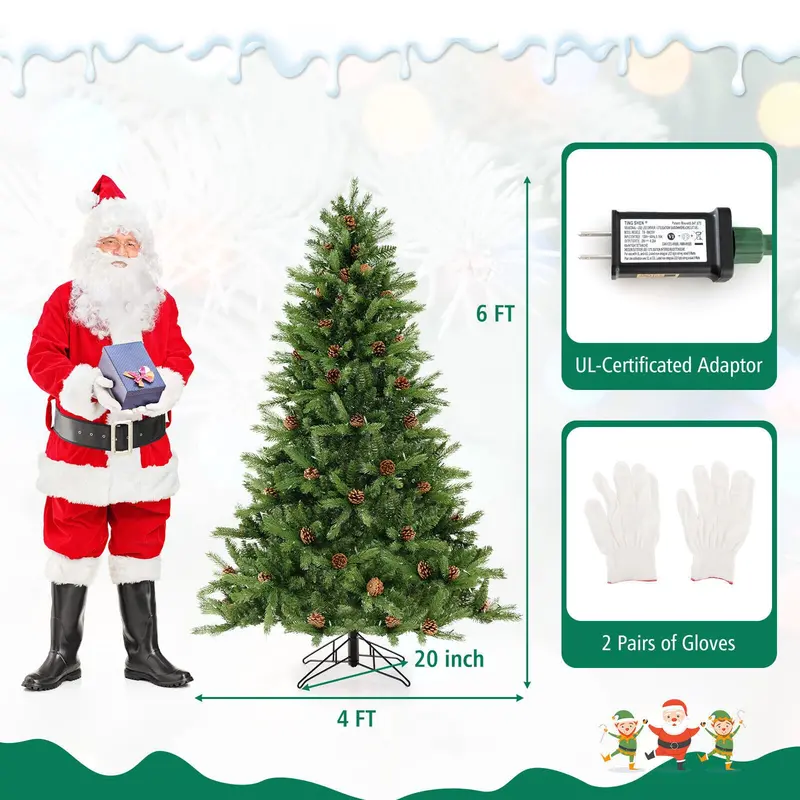 Quick-Assembly Pre-Lit Christmas Tree with Included Storage Carry Bag