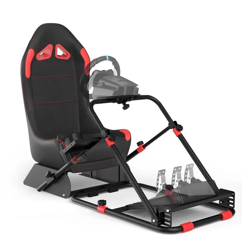 RACGTING Foldable Racing Simulator Cockpit Compatible with Logitech & Thrustmaster