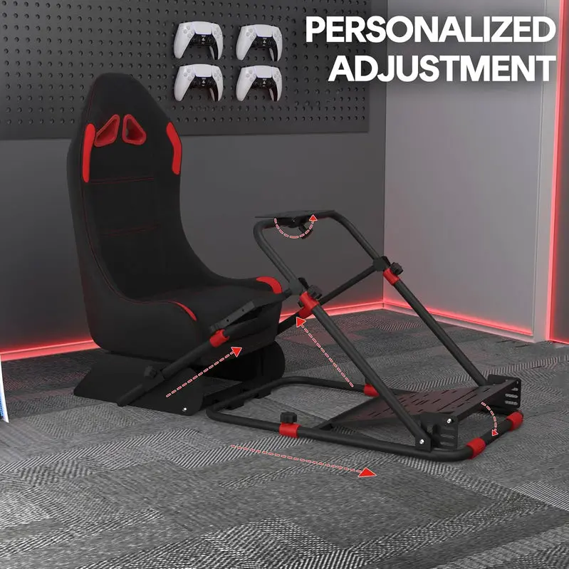 RACGTING Foldable Racing Simulator Cockpit Compatible with Logitech & Thrustmaster
