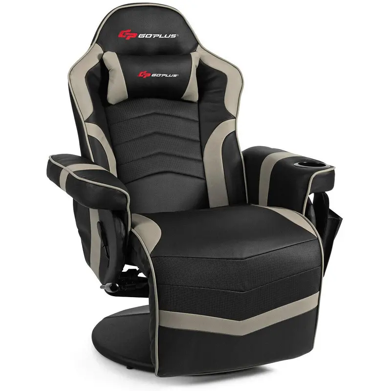 Racing-Style Massage Gaming Chair – Ergonomic Reclining Gaming Recliner with Vibration