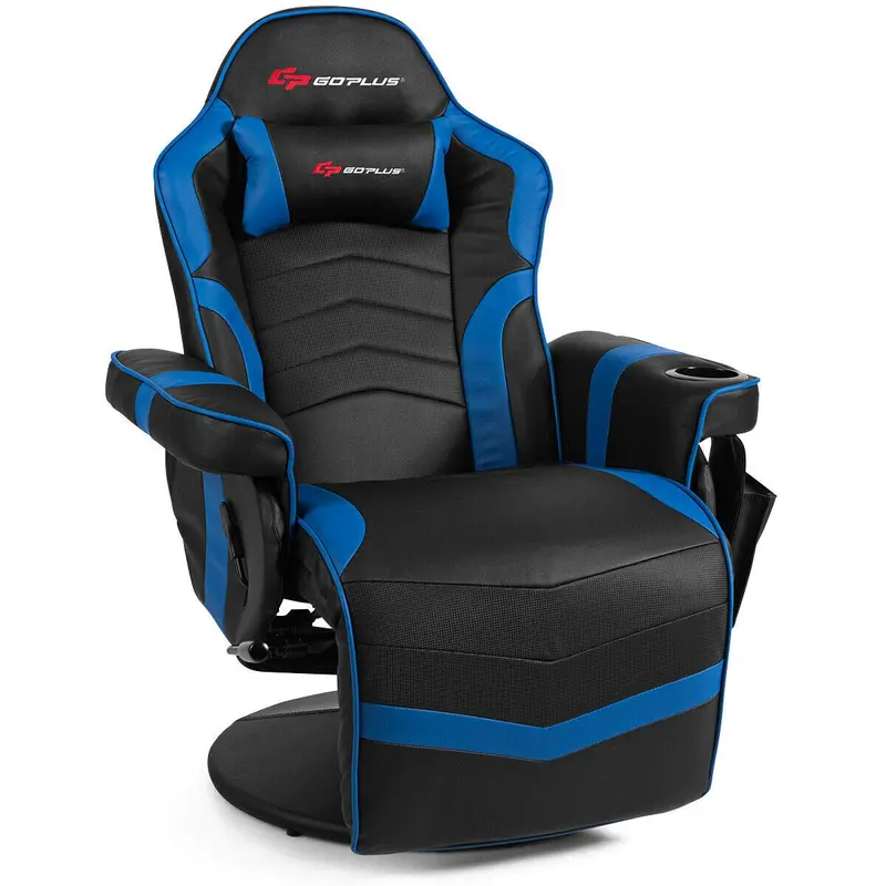 Racing-Style Massage Gaming Chair – Ergonomic Reclining Gaming Recliner with Vibration