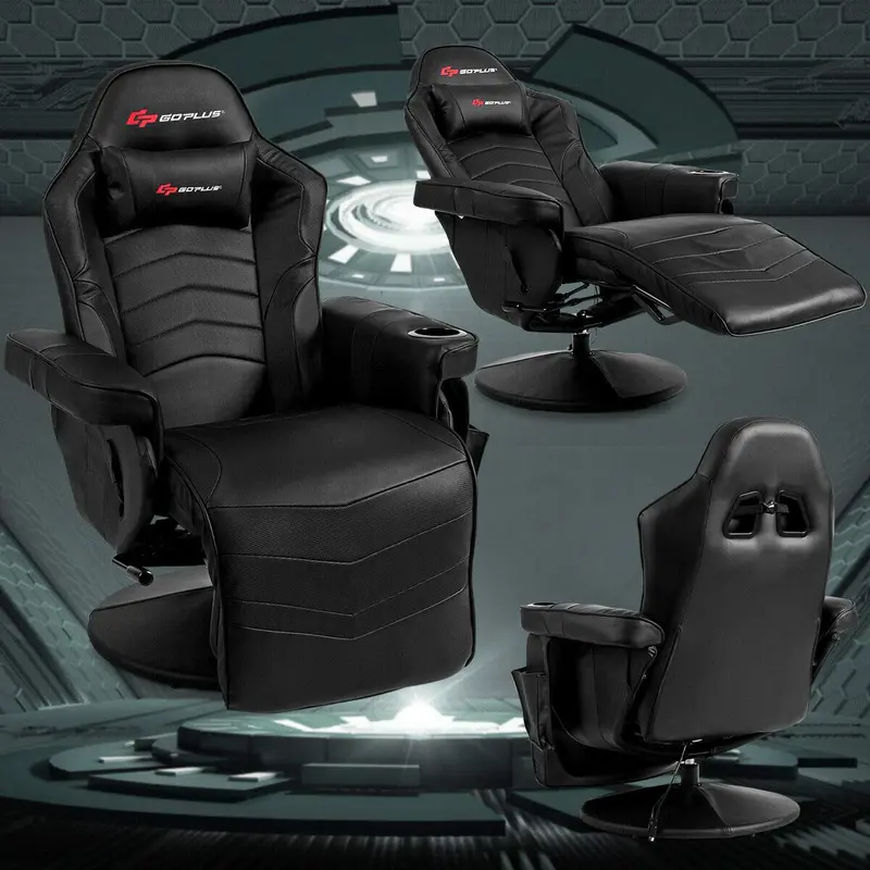 Racing-Style Massage Gaming Chair – Ergonomic Reclining Gaming Recliner with Vibration