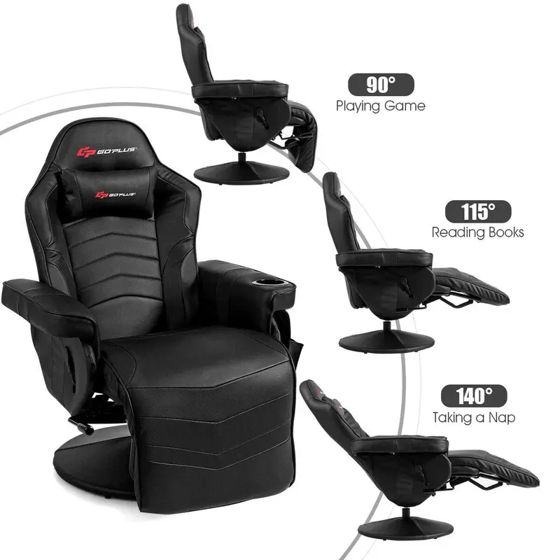 Racing-Style Massage Gaming Chair – Ergonomic Reclining Gaming Recliner with Vibration