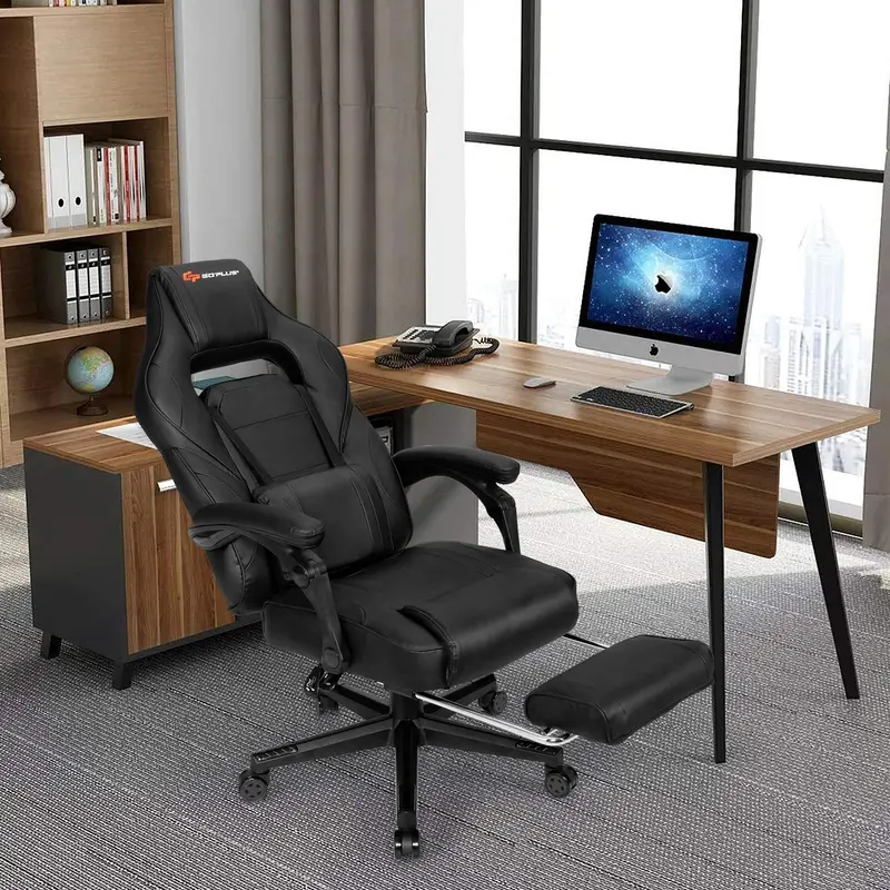 Racing-Style Massage Office Chair – Seat Height Adjustment and Full-Body Support Features