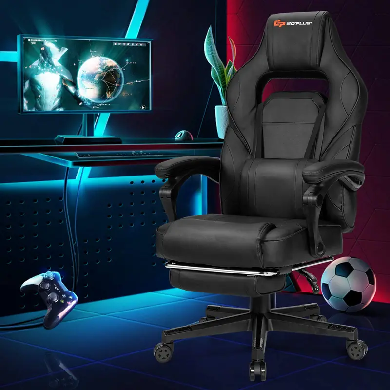 Racing-Style Massage Office Chair – Seat Height Adjustment and Full-Body Support Features