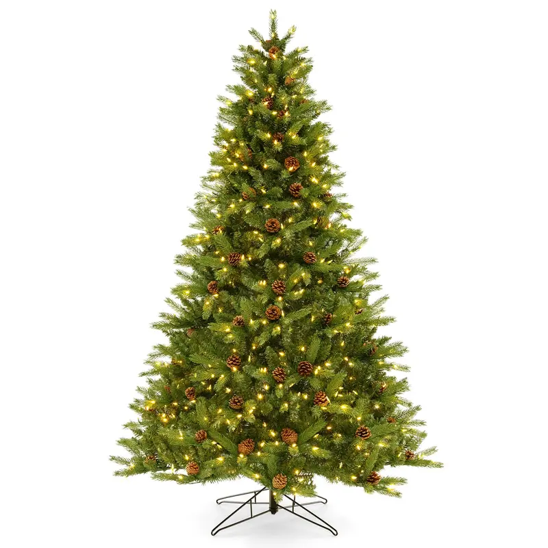 Rapid-Setup 7-Foot Pre-Lit Hinged Christmas Tree with 360° Quick-Connect Power System