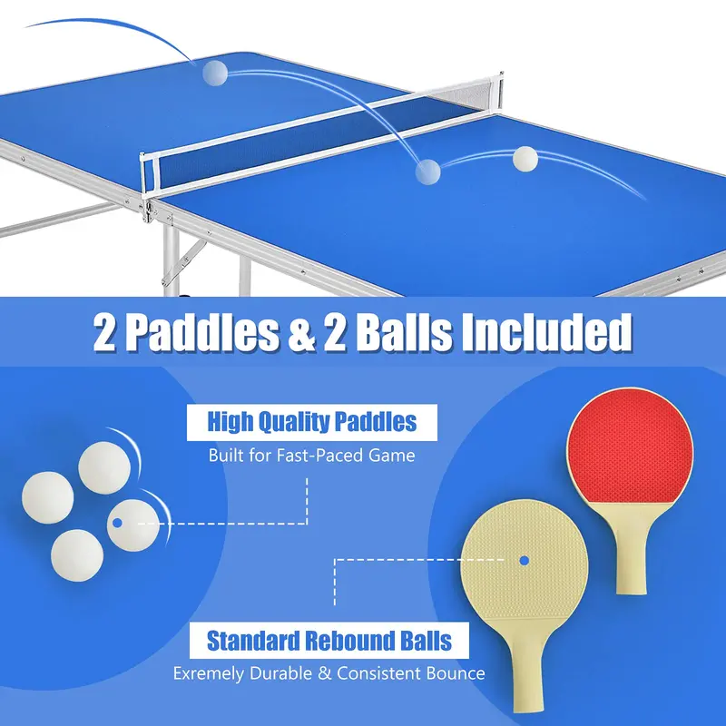 Ready-to-Play Portable Table Tennis Set – Includes Paddles and Balls