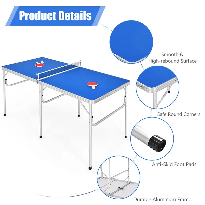Ready-to-Play Portable Table Tennis Set – Includes Paddles and Balls