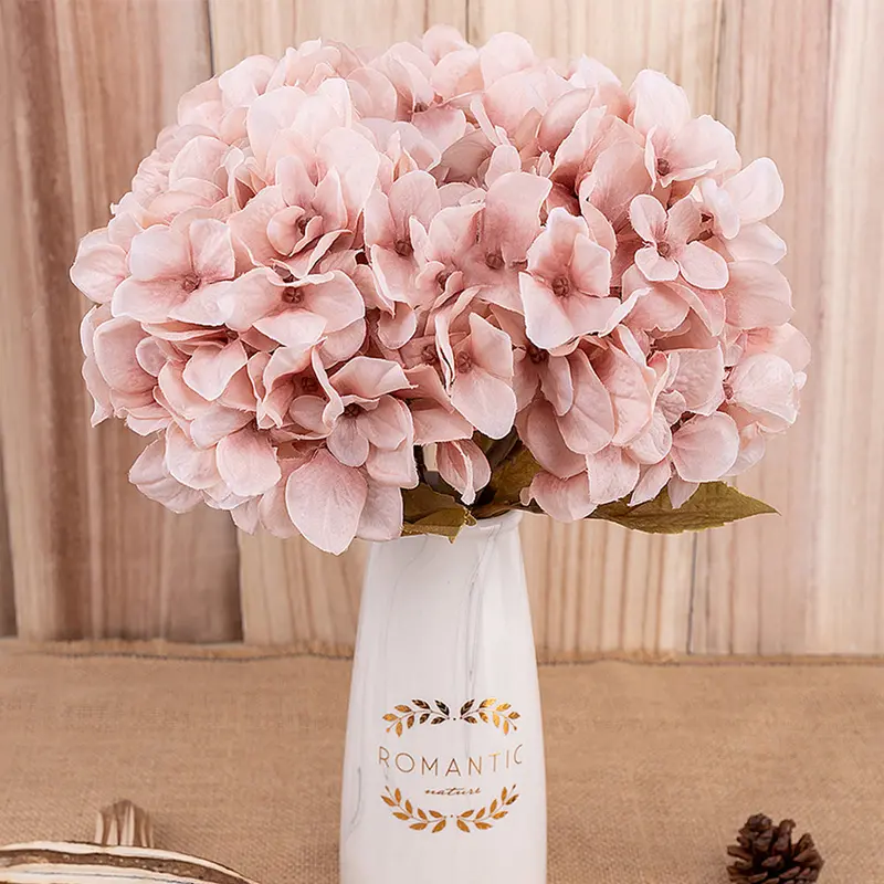 Realistic Autumn Hydrangea Stem – Lifelike Faux Floral Branch for Wedding & Interior Decor