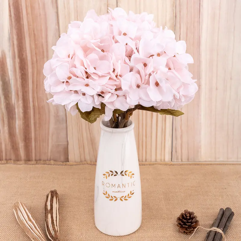Realistic Autumn Hydrangea Stem – Lifelike Faux Floral Branch for Wedding & Interior Decor