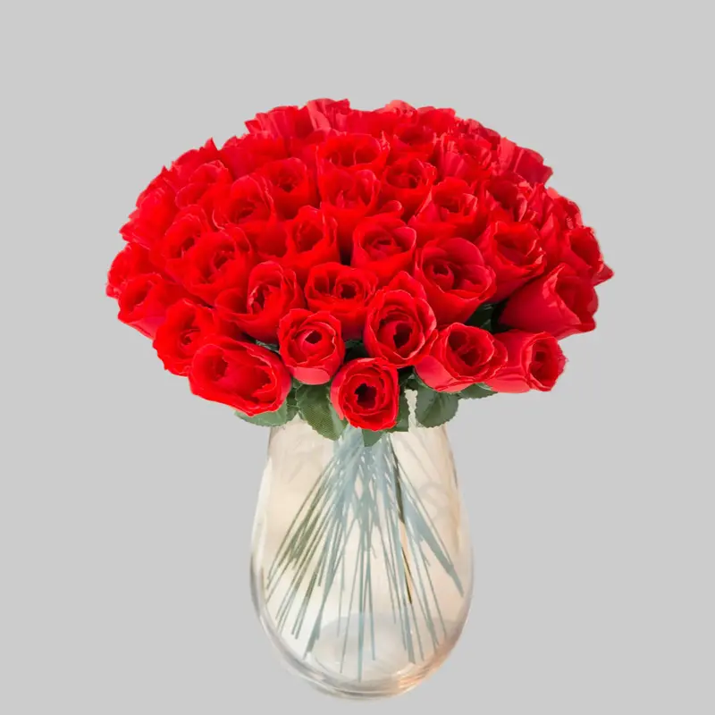 Realistic Silk Rose Stem – Faux Floral Accent for Events and Home Decor, 36 cm